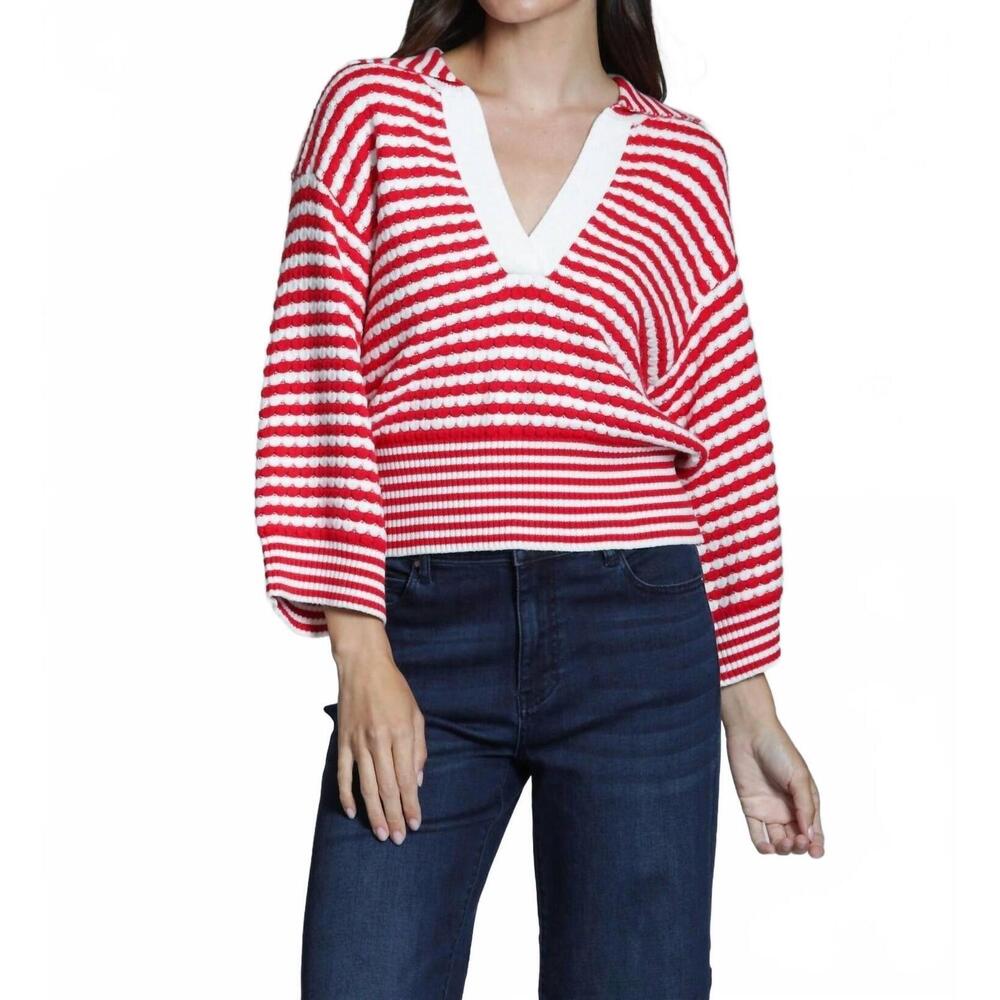 NEW APNY stripe knit sweater in red